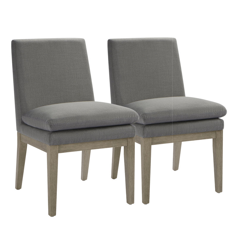 Chaise de salle à manger rembourrée Bethea (ensemble de 2), Lin performance Effie Flint