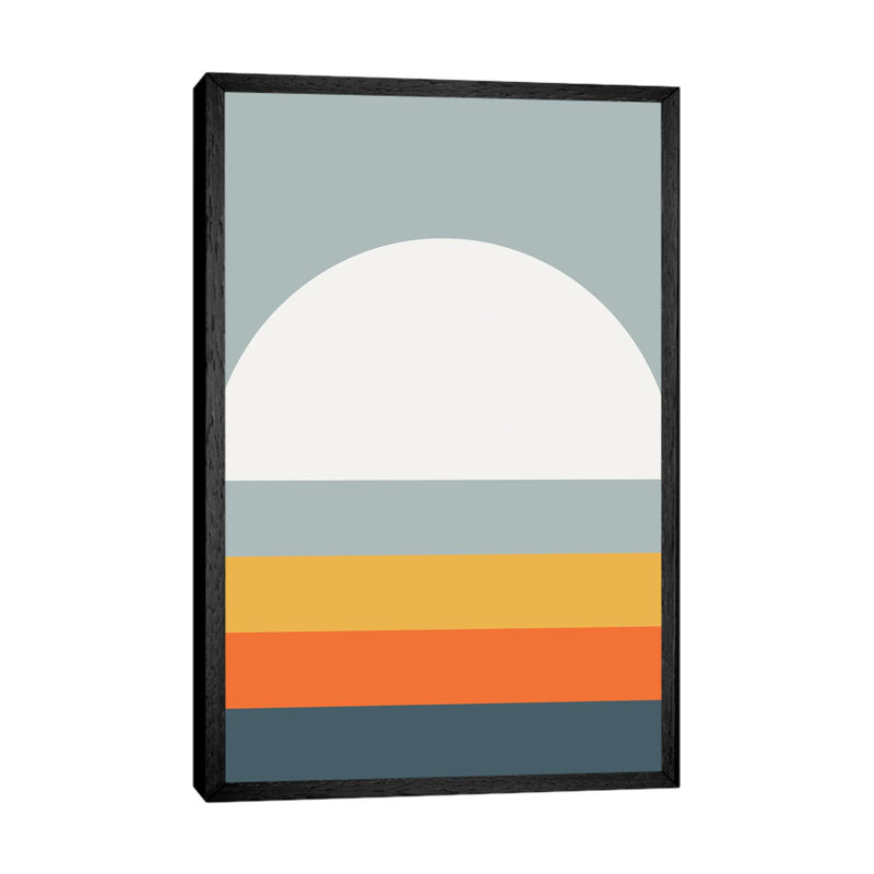 Single Picture Frame Print on Canvas, Black Framed, 101.6 cm H x 66.04 cm W, Silver/White/Corn