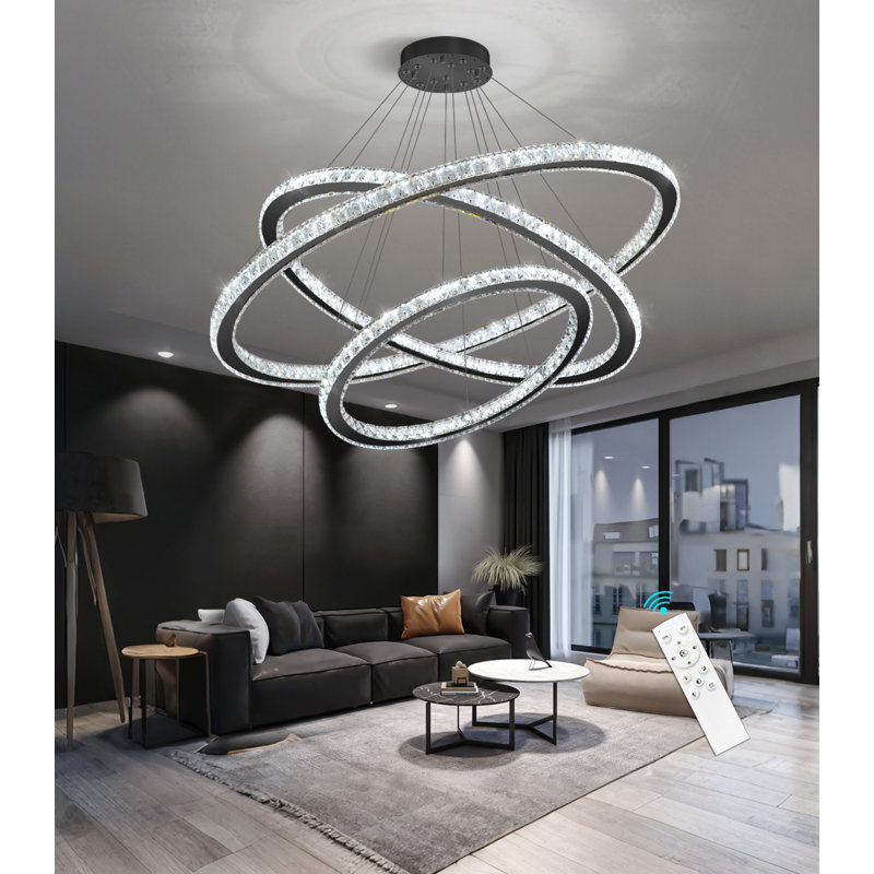 Lustres 3 lumières DEL, Noir mat