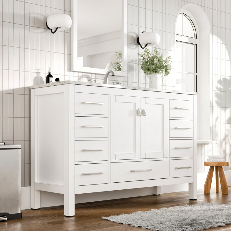 Pichardo 60'' Single Bathroom Vanity with Marble Top