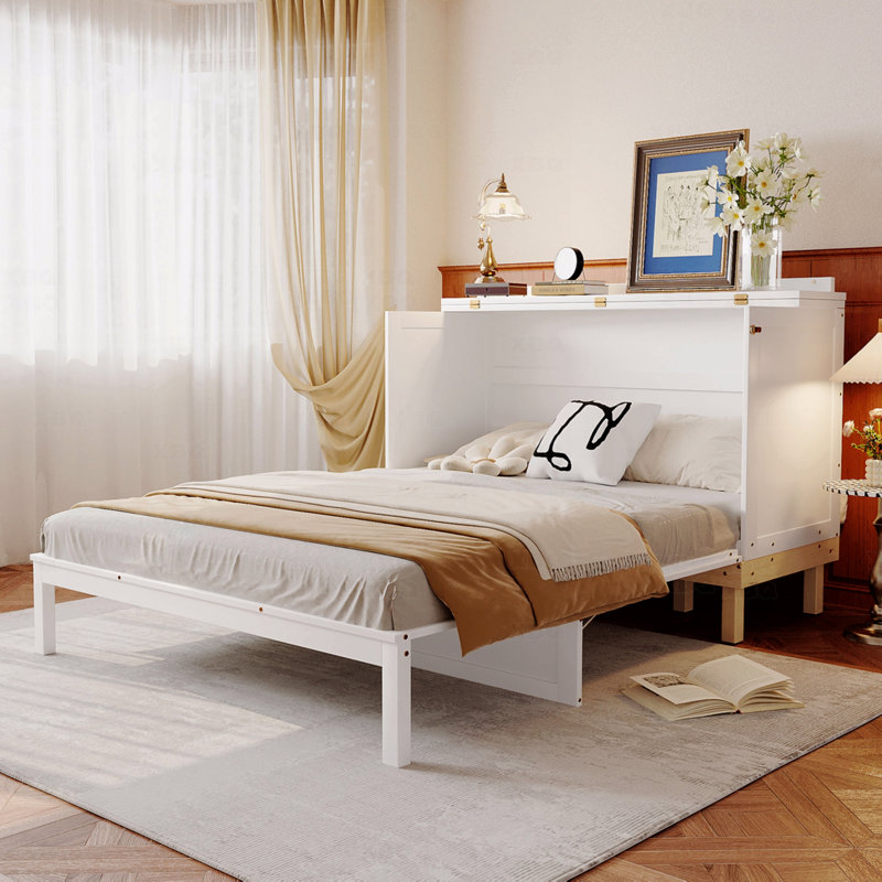 Queen Murphy Bed, White