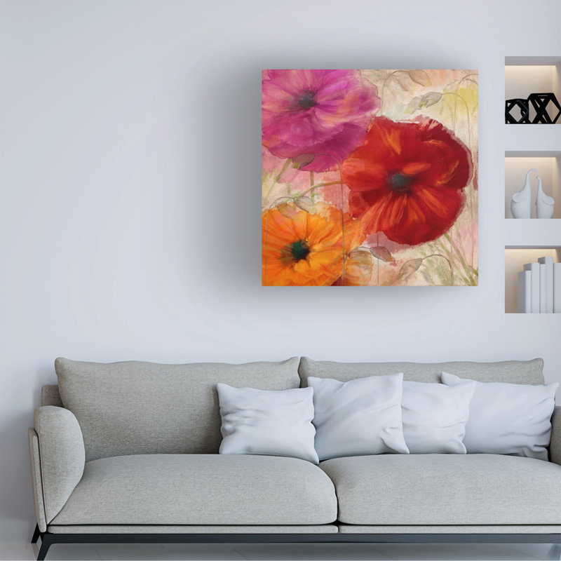 Art sur toile Sasha Penchant For Poppies I_ALI73292, H 14 po x l 14 po