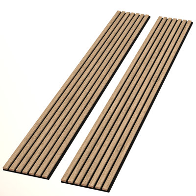 106” L x 12.6” W - 3D Acoustic Soundproof Wood Slat Wall Panel - Decorative Shiplap, Acoustic Wall Tile