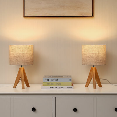 Fidel Solid Wood Tripod Table Lamp