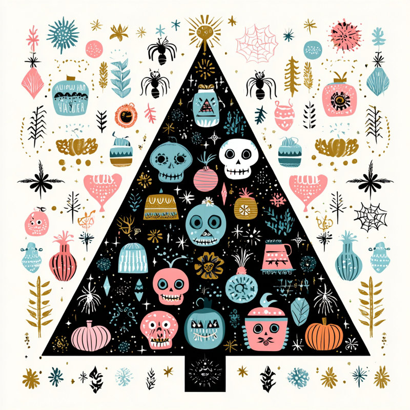 «Midnight Icon Tree», art mural sur toile tendue, H 30 po x l 30 po