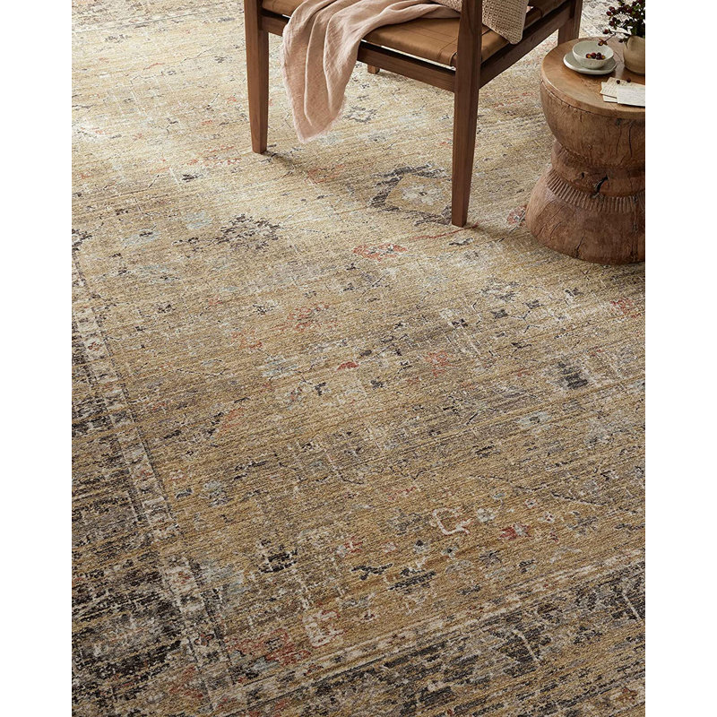 Magnolia Home By Joanna Gaines X Loloi Millie Gold / Charcoal Area Rug, Rectangle 5'3" x 7'6"