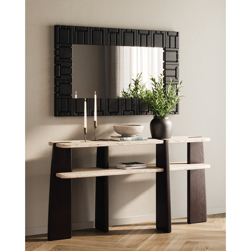 Brutalist Solid Oak Mirror