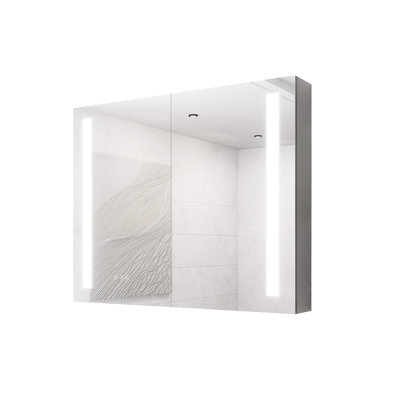 36 X 30 Inch Bathroom Cabinet With Led Vanity Mirror - Fog, Adjustable Lighting Effects And Intensity Double Door Recessed Surface Mount Medicine Fog Dimmable, Drawers Shelves