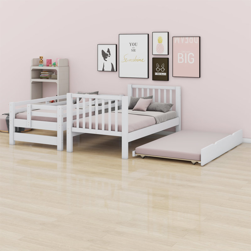 Bunk Bed With Trundle, White