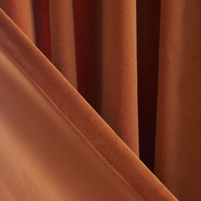 Anjola Velvet Room Darkening Curtain Single Panel, Rust, 52" W x 96" L