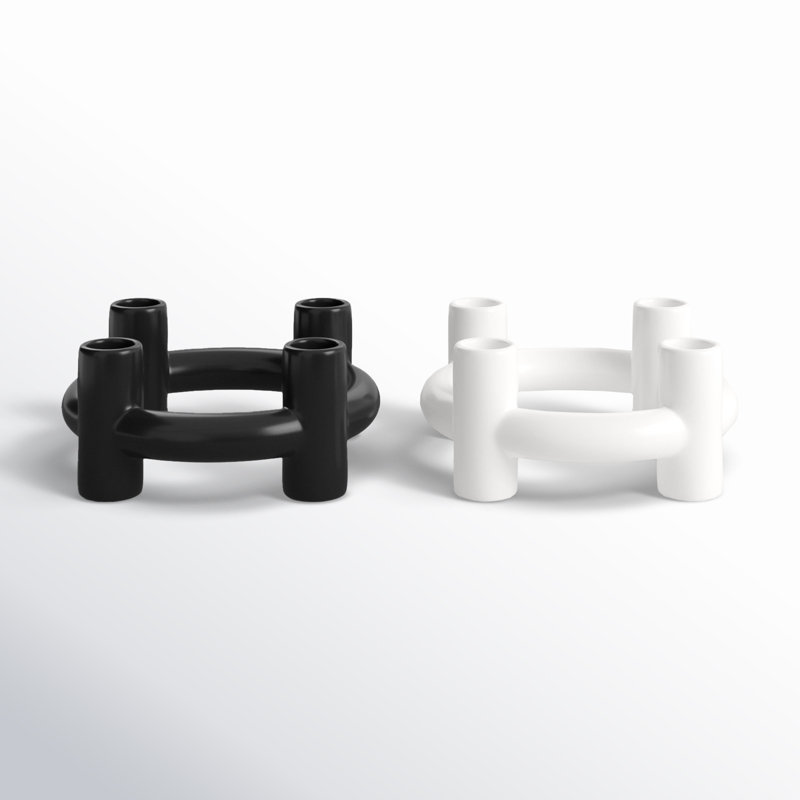 Mable 3.5'' H Earthenware Tabletop Candlestick