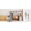Lit mezzanine avec échelle, tablettes et bureau-670802417-670802412