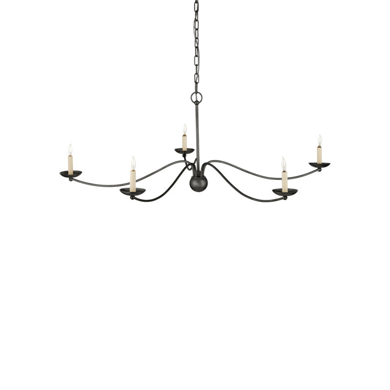 5 - Light LED Chandelier, Black