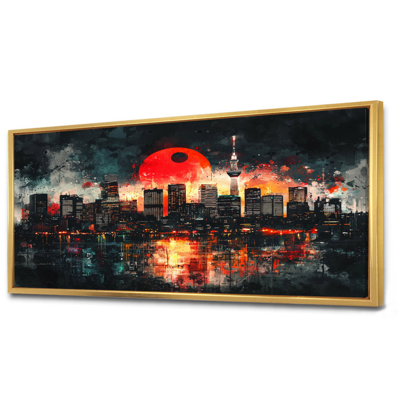 Jabrill - Landscapes Large Wall Art, 28" H x 60" W, Cadre flottant, Gold