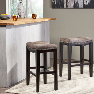 Tabouret de comptoir pliable en bois à 2 clous en tissu gris, idéal pour un bistro ou un bar en plein air, d'une profondeur de 18,1 po, d'une largeur de 12,04 po, d'une hauteur de 26,22 po et d'un bar de 12,51 lb