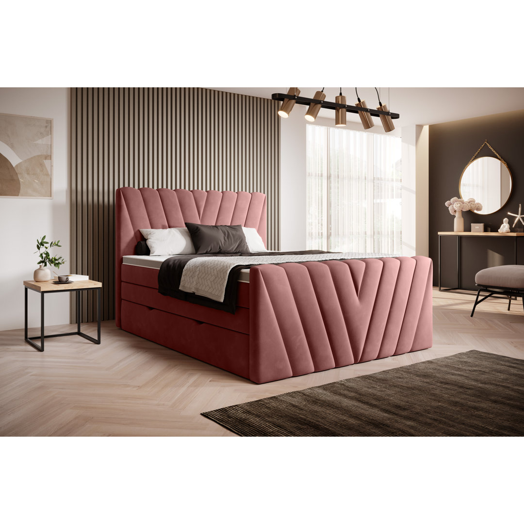 Boxspringbett Leitao mit Topper und Bettkasten