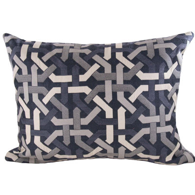 Geometric Cotton Blend Reversible Throw Pillow