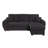 Veronica 95" Black Teddy Fleece Reversible Sleeper Sectional Sofa With Storage Chaise