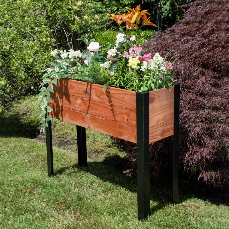 Pot à fleurs surélevé en bois