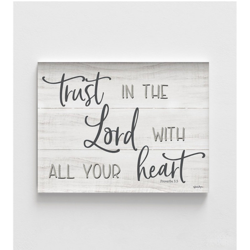 Trust In The Lord By Susie Boyer, Large Framed Proverbs 3:5 Print, Large Entryway Wall Art, Hospital Waiting Room Decor Poster