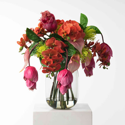 Polyether Polyurethane (PU) Orchid Arrangement in Vase