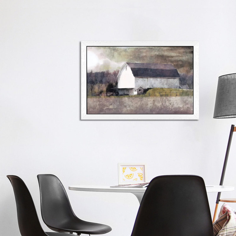 Rustic White Barn Scene I by Bluebird Barn - Wrapped Canvas Print, White Floater Framed, 66.04 cm H x 45.72 cm W