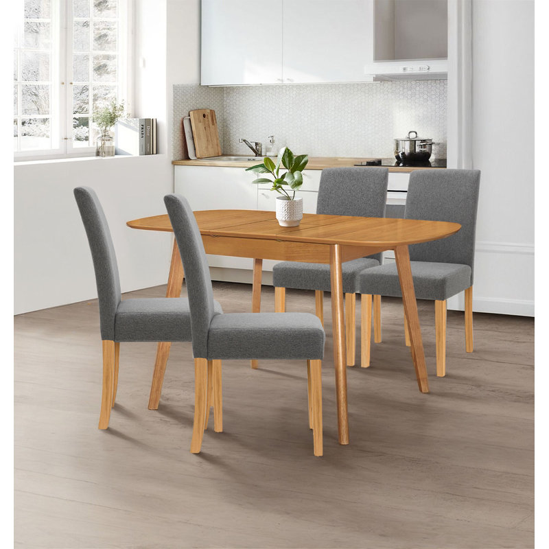 Balani 4 -Person Butterfly Leaf Dining Set, Grey
