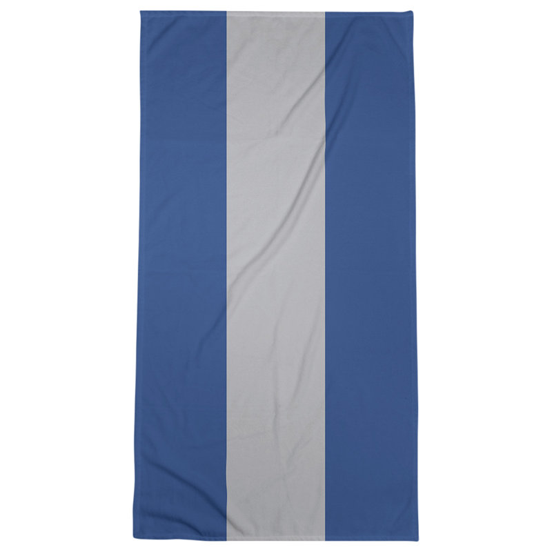 Cotton Blend Lightweight Bath Towel, Royal Blue/Gray/Royal Blue
