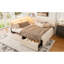 Lit simple simple avec tête de lit tapissier, 2 tiroirs de rangement, chargement, lattes en bois massif, sans sommier, beige, confortable pour les petites pièces, molleton doux, assise ergonomique, esthétique Mid-Century
