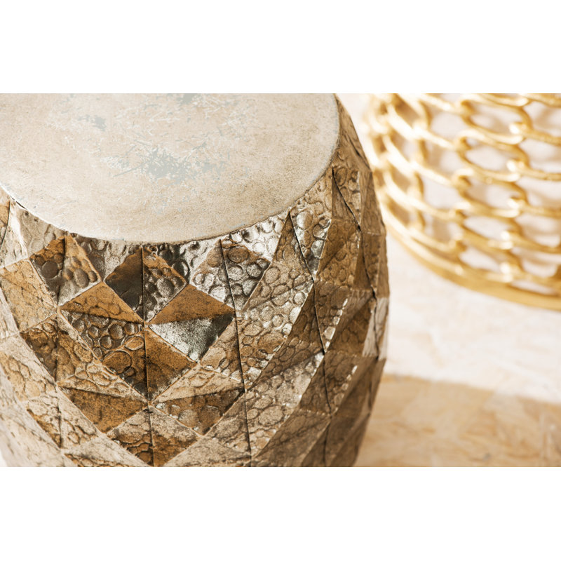 Metal Accent Stool, Gold