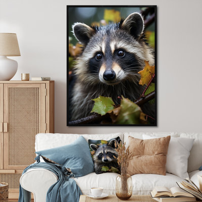 «Vibrant Raccoon Portrait II», reproduction sur toile