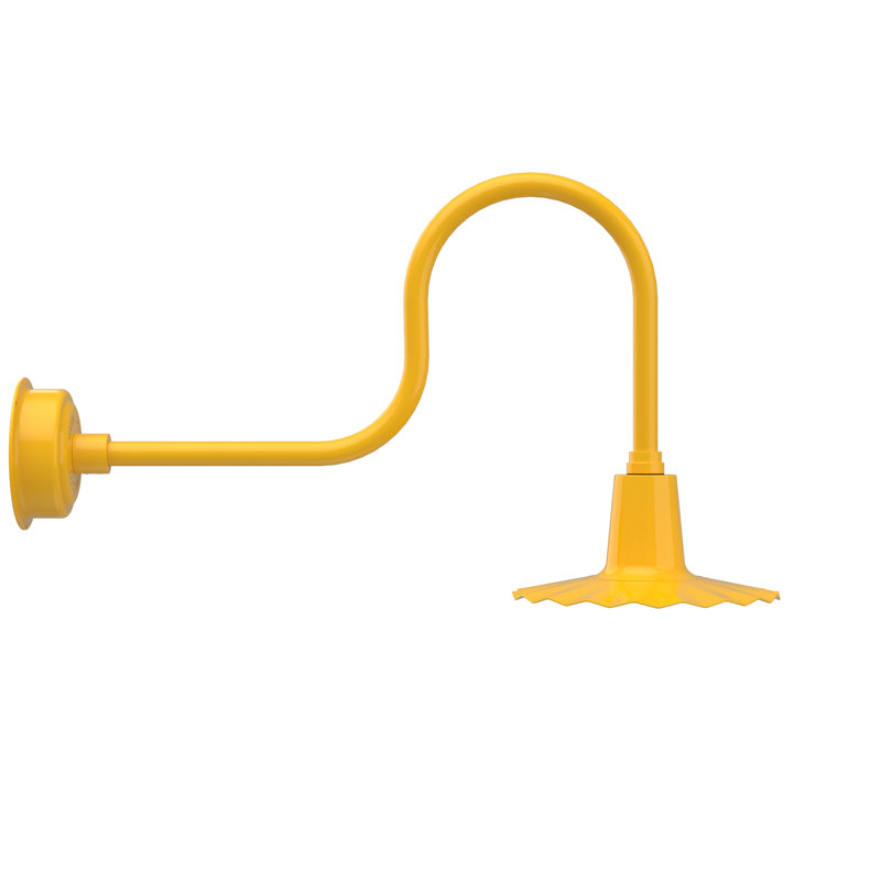 Luminaire de grange d’extérieur à del Iris, H 7,5 po x l 12 po x P 12 po, Jaune