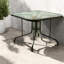 Tables de patio durables, salle à manger d'extérieur compacte en verre et en acier