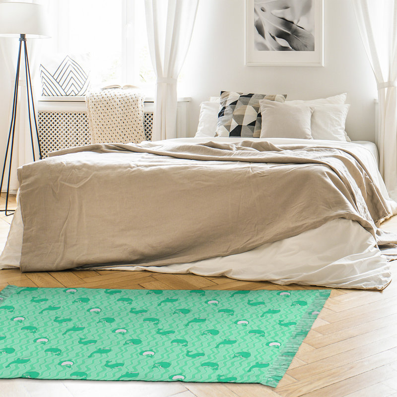 Vert baleines Tapis décoratif, non
