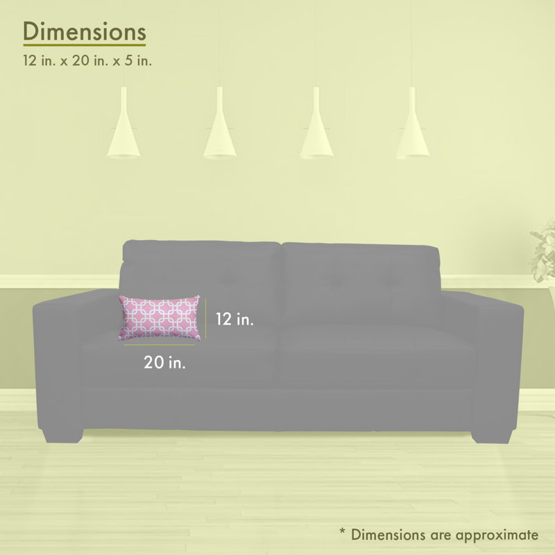 Links Geometric Outdoor Reversible Throw Pillow, Pink