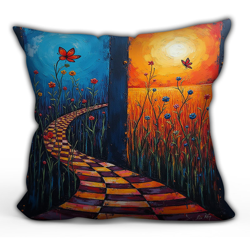 Our Way Home Throw Pillow, 18"H x 18"W