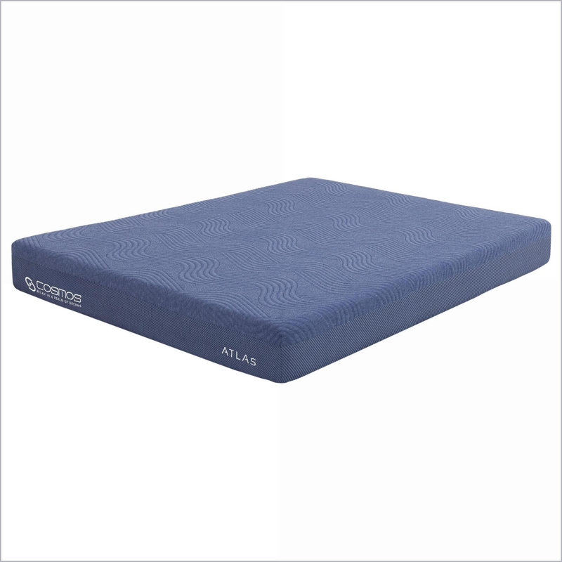 Mattresses, Full Size 8'' Foam Core Memory Foam Mattress – Rolled & Boxed, Super Soft Fabric Cover | Blue-gray | Foam, 8"