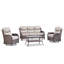Ensemble de conversation de patio en osier pour 5 personnes avec chaises pivotantes et coussins de 6 po d'épaisseur Wickes Haven-120284870-120284872