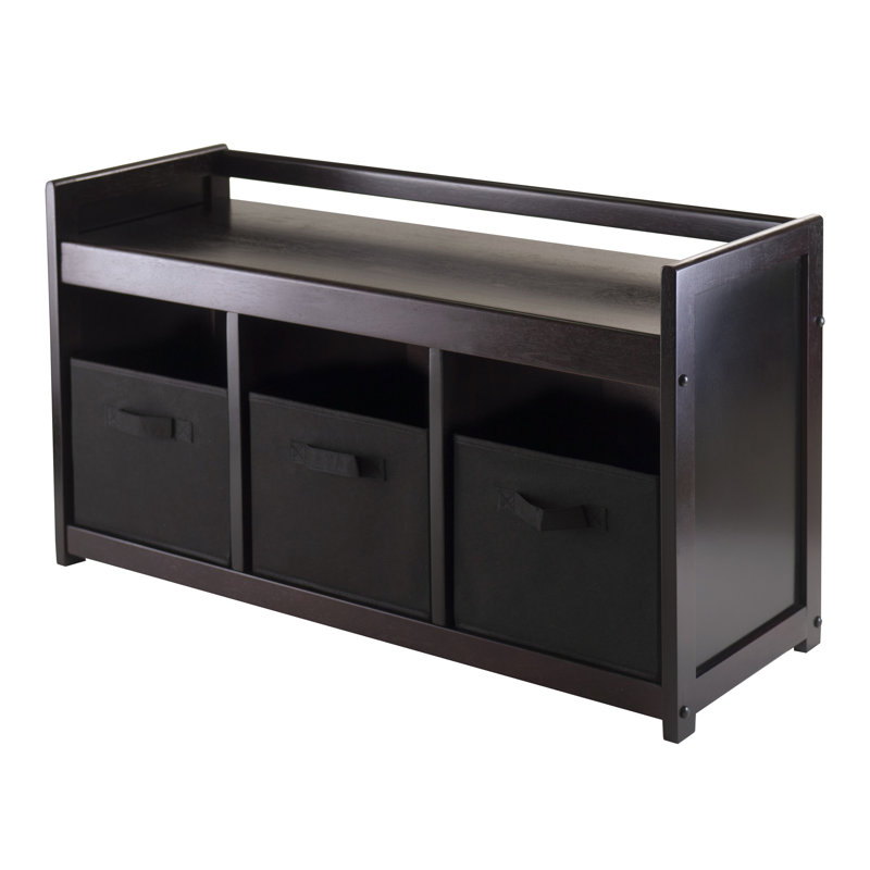 Banc de rangement 4 pièces Vickers, Espresso / Noir