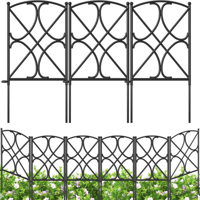 10 panneaux de clôture et de bordures de jardin en métal H 10 po x l 10 pi pour clôture pour chien