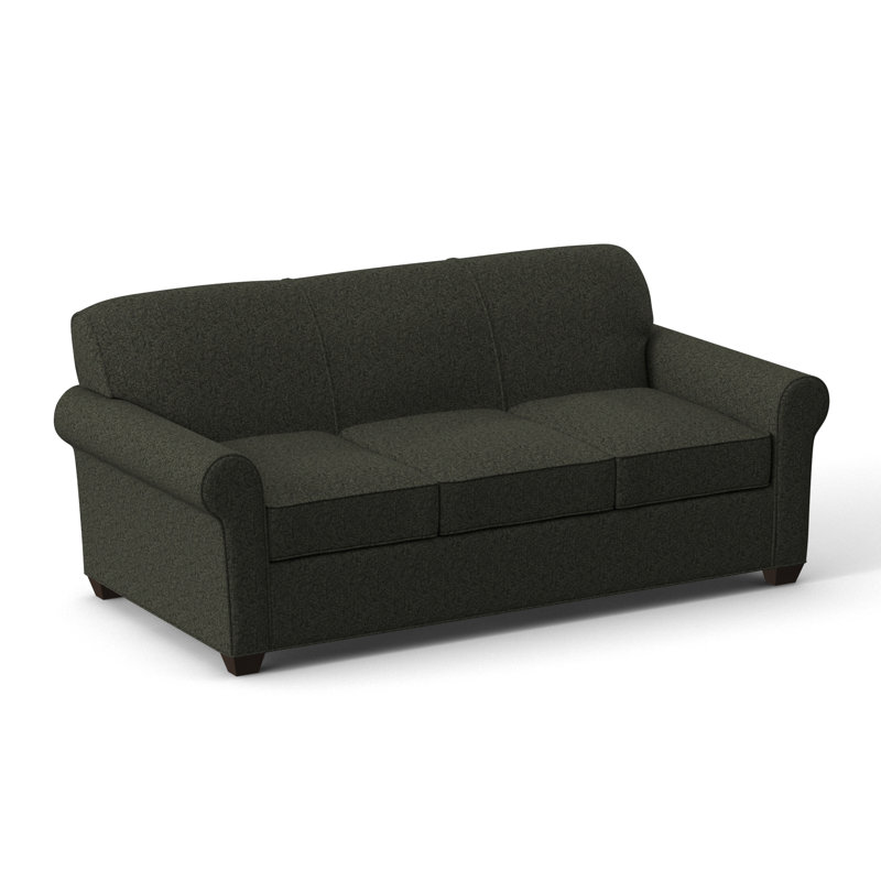 Finn 83" Rolled Arm Sofa Bed with Reversible Cushions, Cafelle, Dorset Charcoal, Hybrid