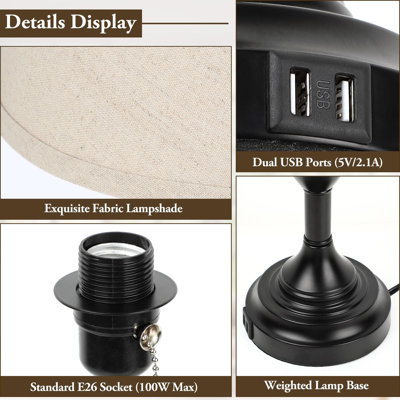 Metal USB Table Lamp