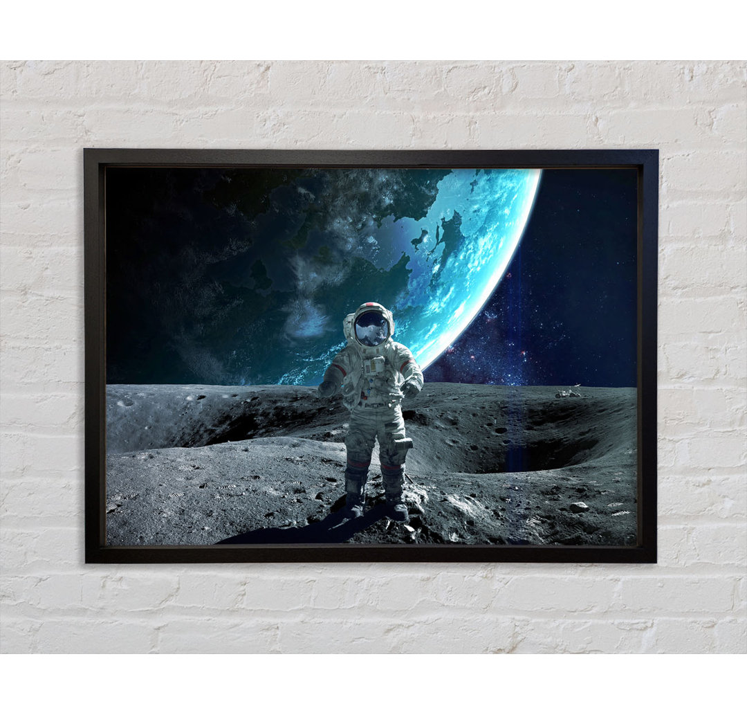 Astronaut auf dem Mond - Einzelner Bilderrahmen Kunstdrucke auf Leinwand