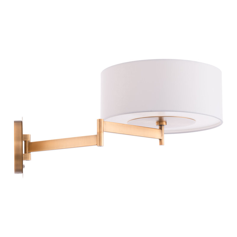 Brookport LED Swing Arm Sconce, Aged Brass