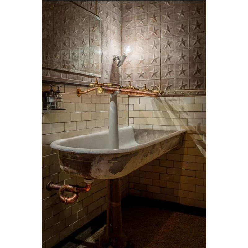 Brushed Satin Nickel Americana Star Metal Ceiling Tiles, 24" x 24"