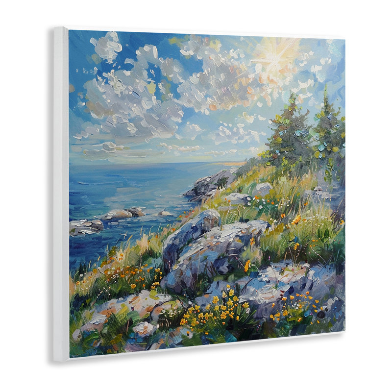  Cliffside Sea View Wall Plaque Art by LSR Design Studio