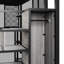 Rangement ergonomique en métal noir avec bureau, garde-robe et tablettes de rangement - Format double