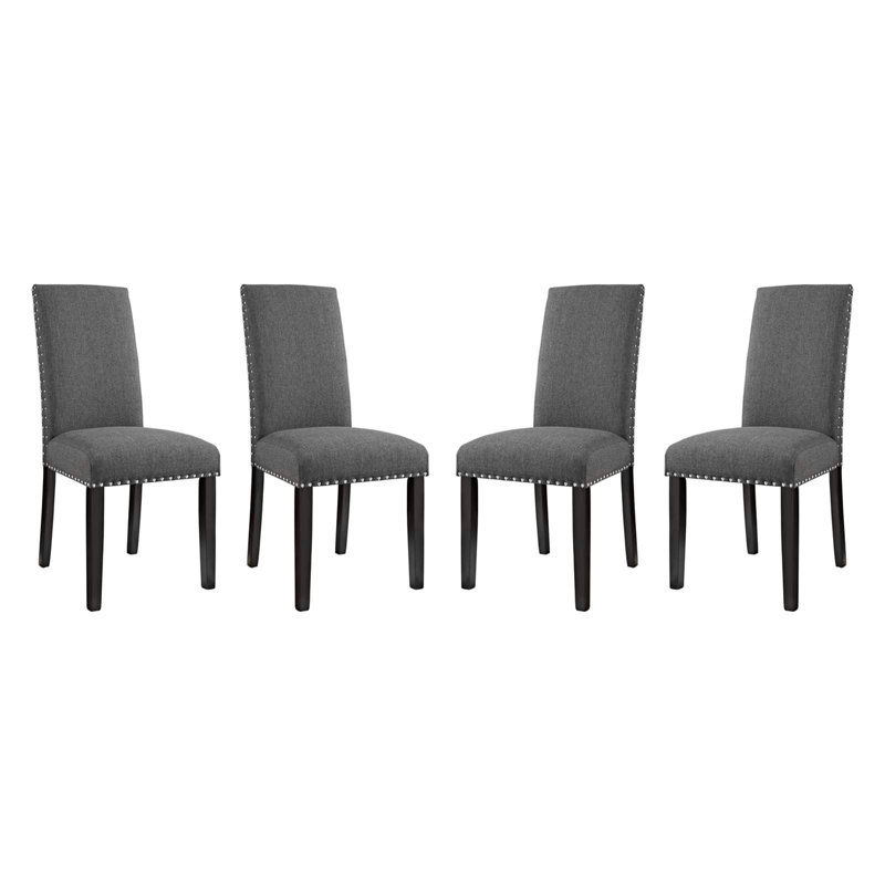 Modway Parcel Dining Side Chair, Gray, Polyester, 2