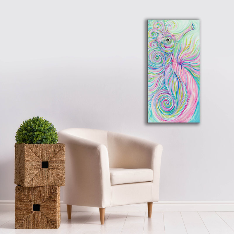 «Swirly Seahorse» par Estelle Grengs, H 40 po x l 20 po x P 1,5 po