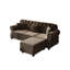 Canapé Chesterfield rembourré en velours avec garniture cloutée et accoudoirs roulés, canapé de style Mid-Century moderne capitonné, comprenant 1 repose-pieds-420347981